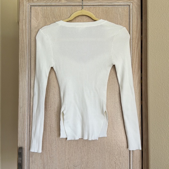 Mable White Long Sleeve Top with Sweatheart neckline - Picture 6 of 6
